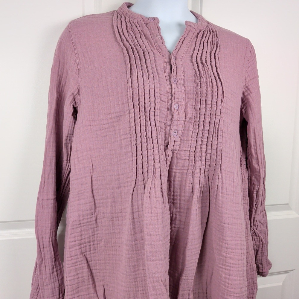 Free People X CP Shades Yoko Tunic Dusty Mauve Purple Small Cotton Gauze Dress